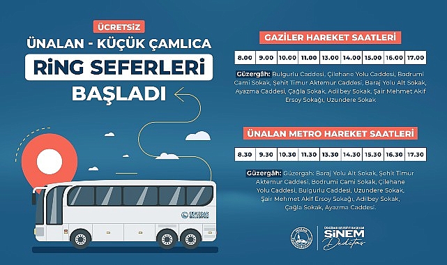 Üsküdar Belediyesi, Ünalan ve Küçük Çamlıca mahalleleri arasında ulaşım kolaylığı sağlamak amacıyla yeni bir ring hattında seferleri başlattı